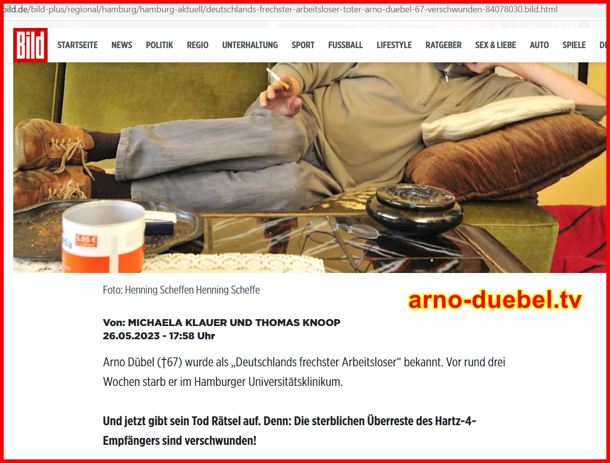 Toter Arno Dübel verschwunden! | BILD-Zeitung